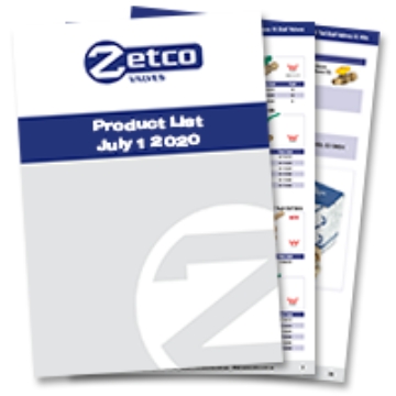 display of Zetco product list booklet